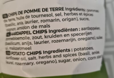 Les chips de Lucien pesto - Ingrédients