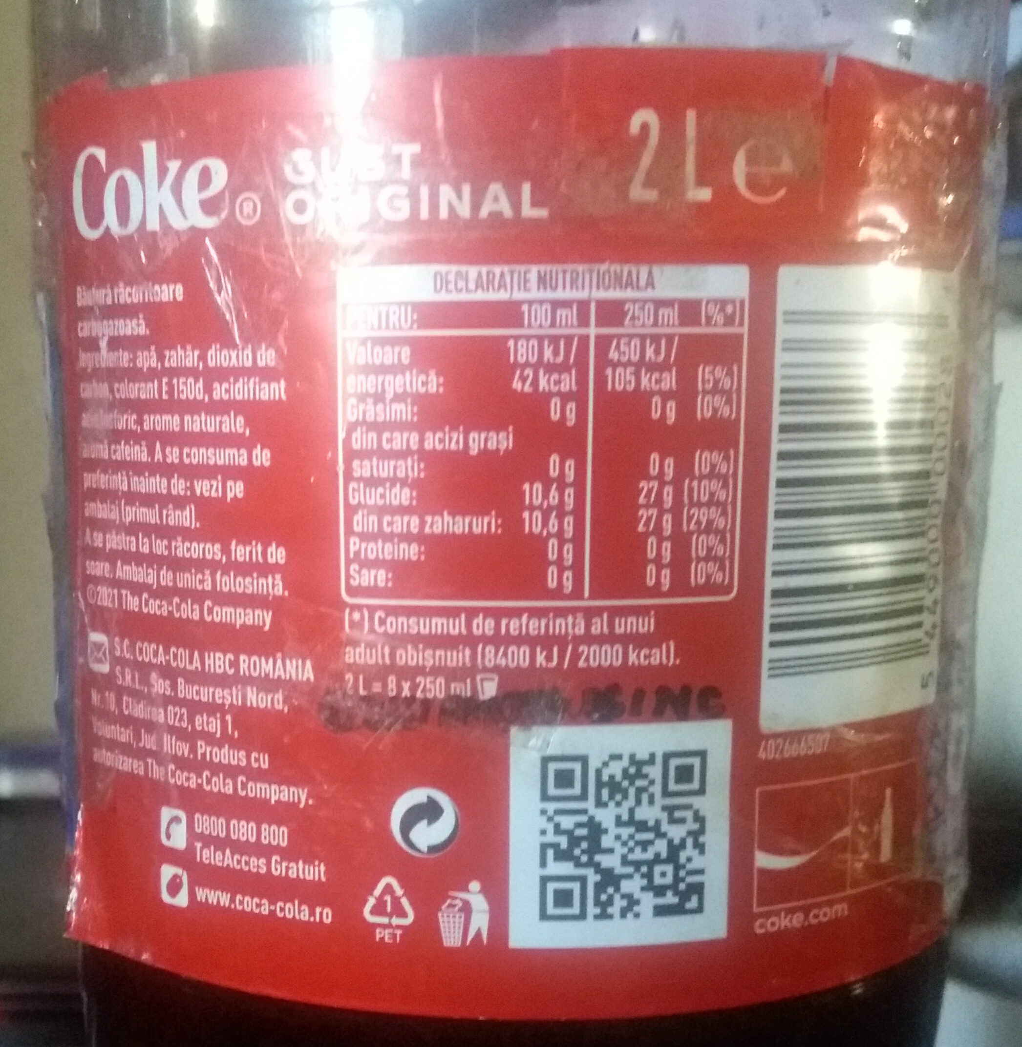 Coca Cola Eredeti Íz - Valori nutrizionali - ro