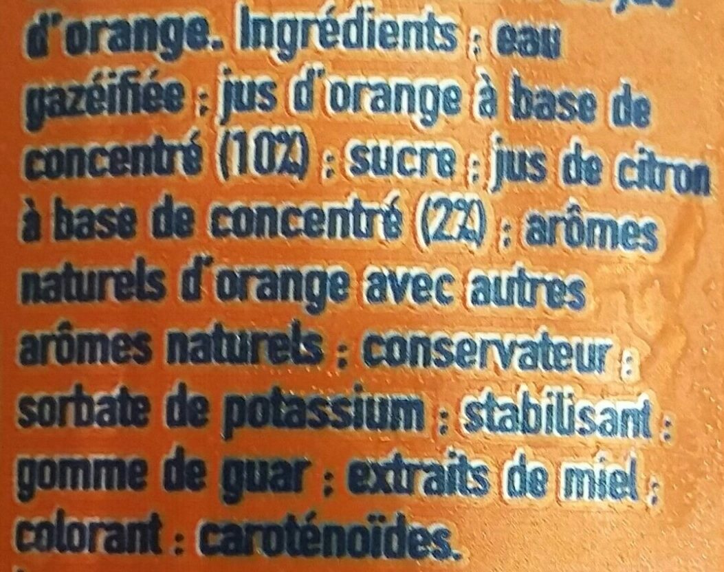 Безалкохолна газирана напитка с портокалов сок - Ingrédients