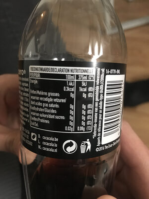Coca Cola Coke Zero 375Ml - Voedingswaarden