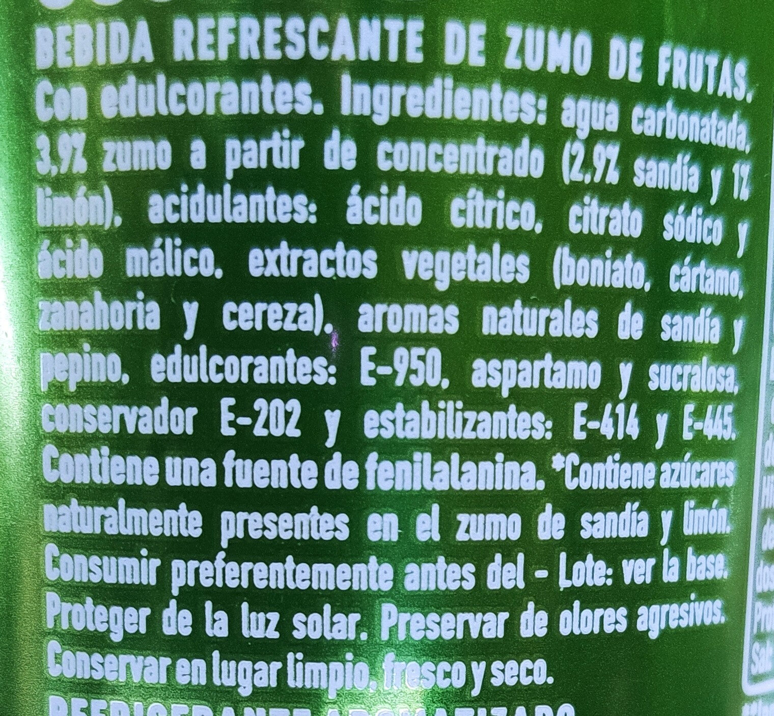 Fanta Sandía - Ingredients - es
