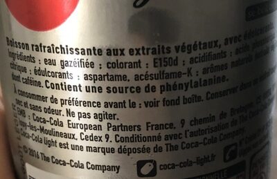 Coca-Cola Light sans sucres - Ingredients - fr