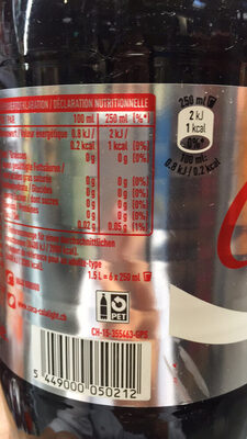 Coca light 1.5l - Nährwertangaben