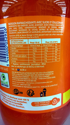 Fanta orange 1.5l - المكونات