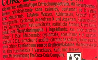 Coca Cola Zero - Ingredienti - de