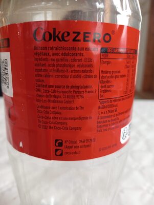 Coca cola 1 litre zero 100da - Produkt - en