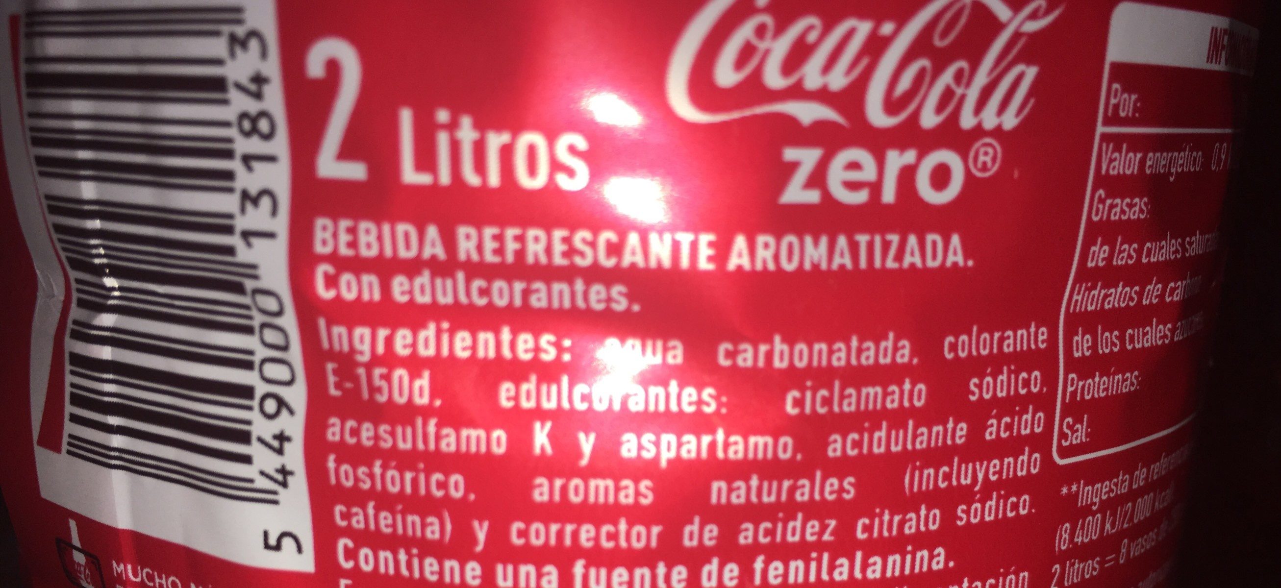 Pack Coca-Cola Zero - Ingrédients