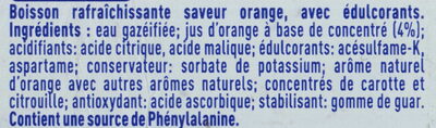 Fanta Orange sans sucres - Ingrediënten - fr
