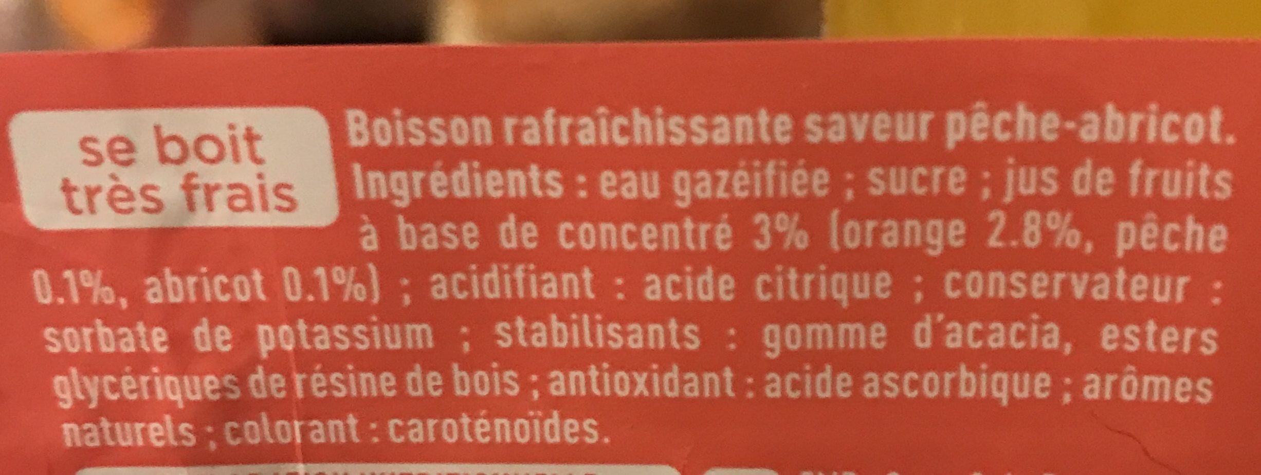 Fanta Peche Abricot btlle 1.5L pet - Ingredienser - fr