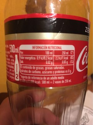 Coca-Cola Zero Zero - Tableau nutritionnel