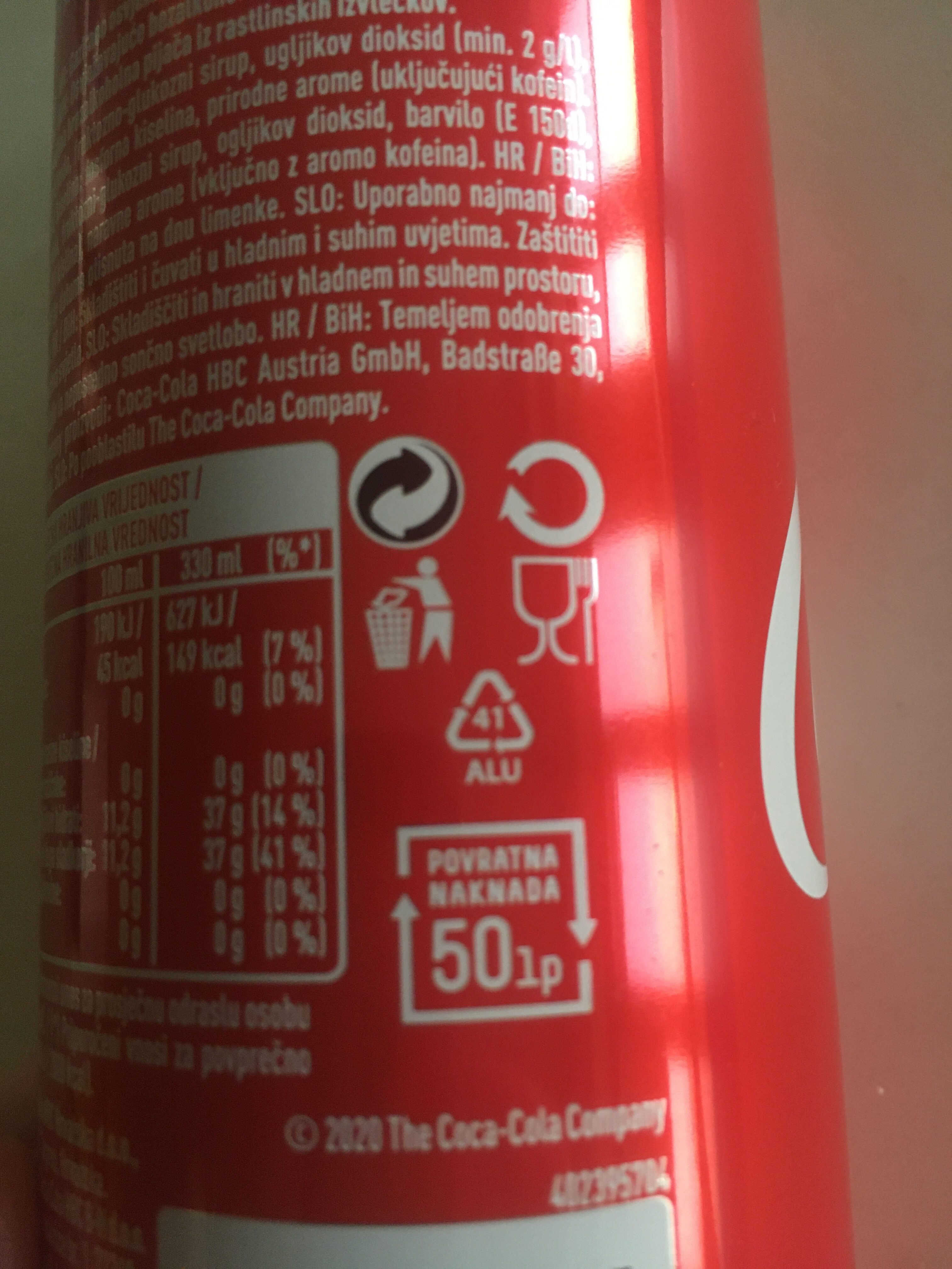 Coca-cola - Wiederverwertungsanweisungen und/oder Verpackungsinformationen - en