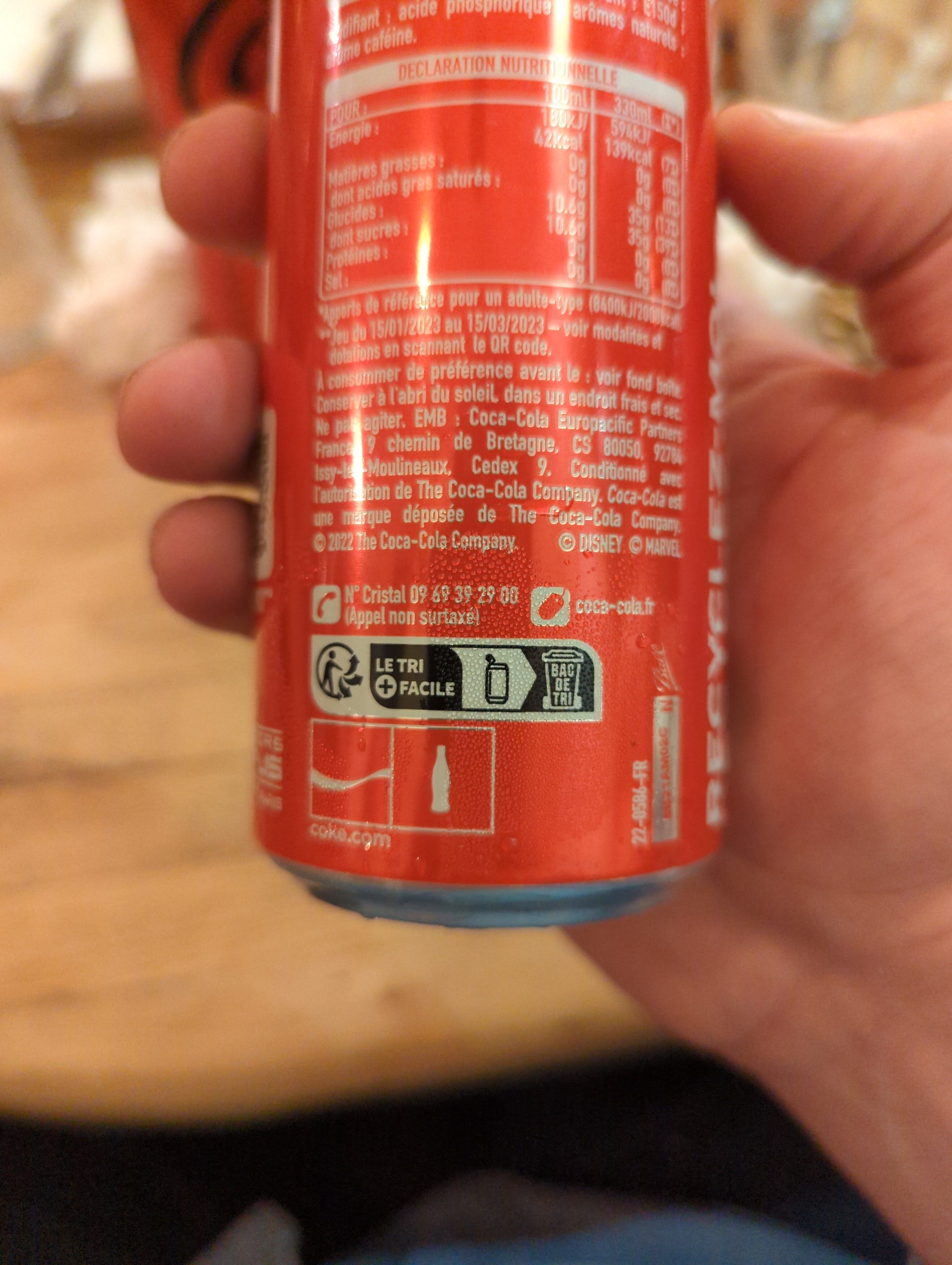 Coca-Cola goût original - Instruction de recyclage et/ou informations d'emballage