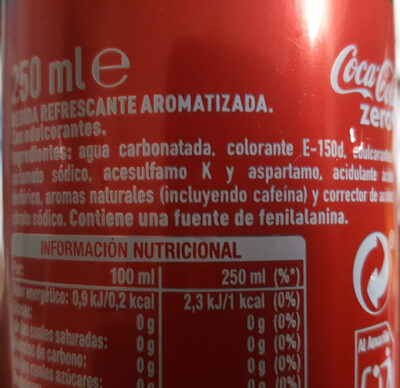 Coca Zéro - Ingrédients - es