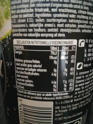 Fines bulles - Mojito - Boisson non alcoolisée - Nutrition facts - fr