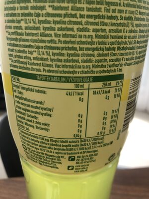 Green Ice tea Lemon zero - Informació nutricional - hu