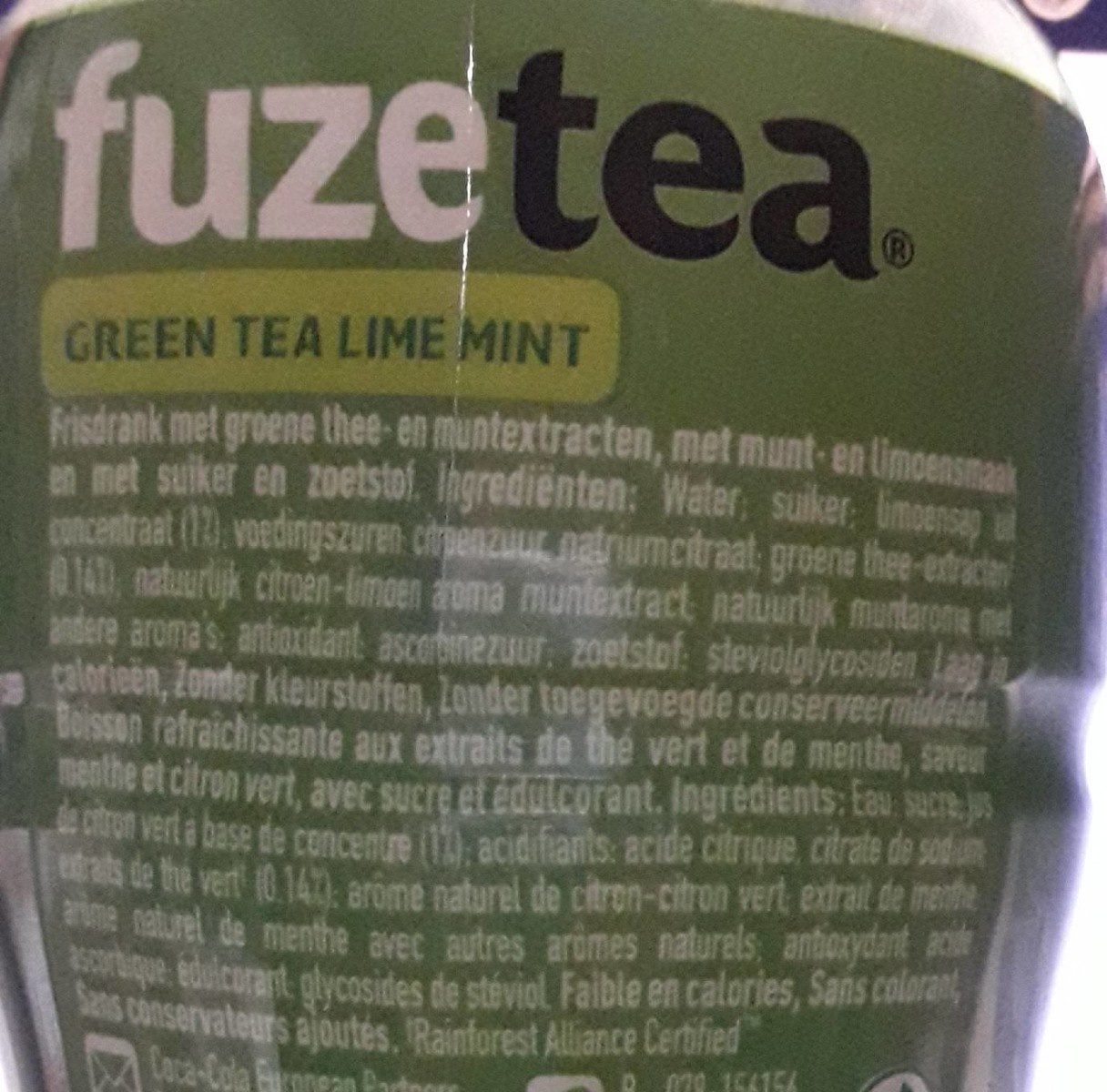 Fuze tea lime mint - Ingrédients