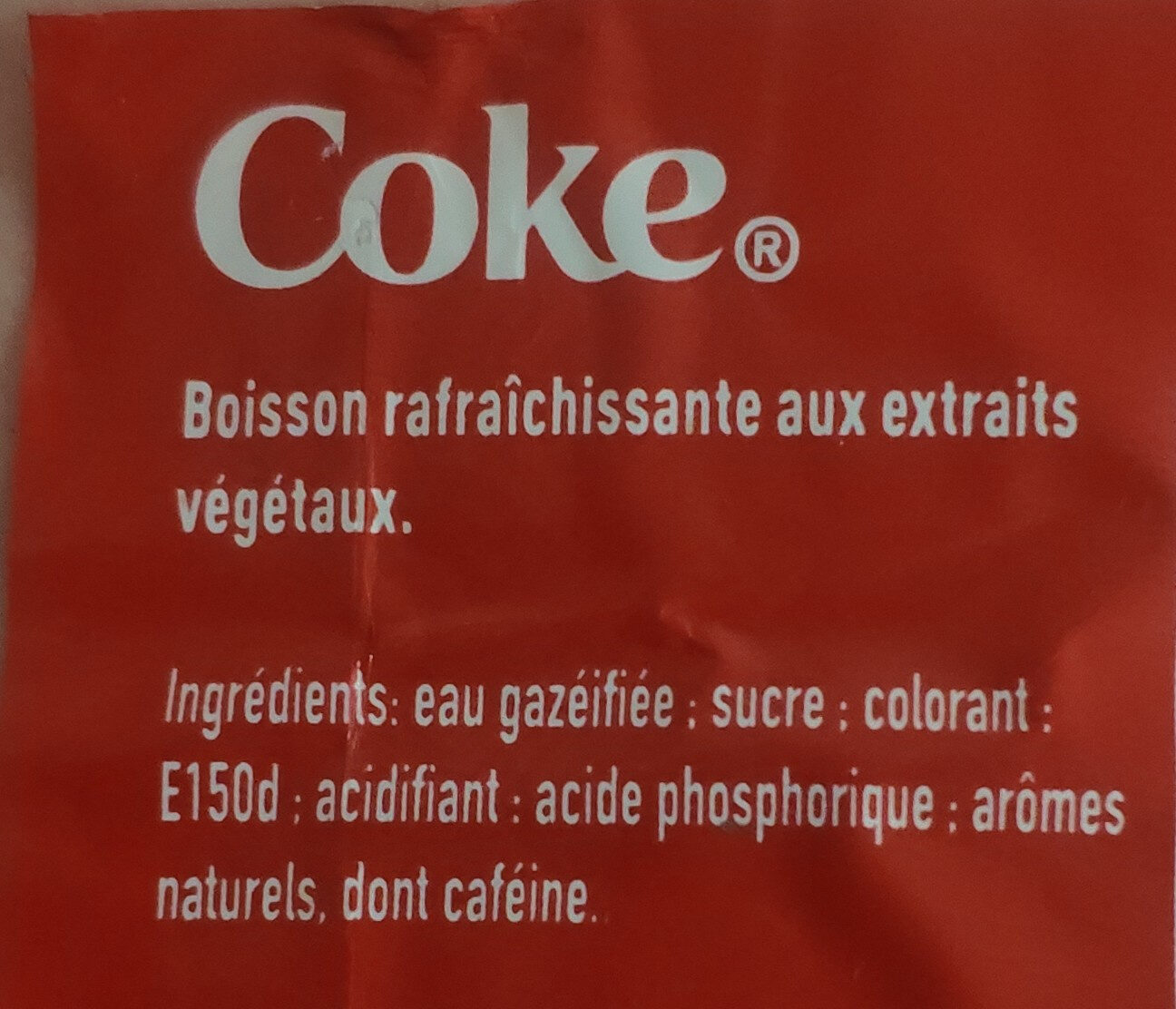 Coca Cola gout original - Zutaten - fr