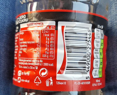 coca cola zero 0.85 - Produkt