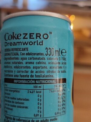 Cokezero Dreamworld - Ingrédients - es