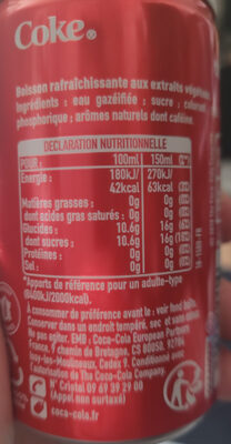 Coke Can 150ml - Ingrédients