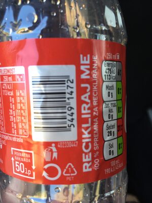 Coca Cola - Recycling instructions and/or packaging information