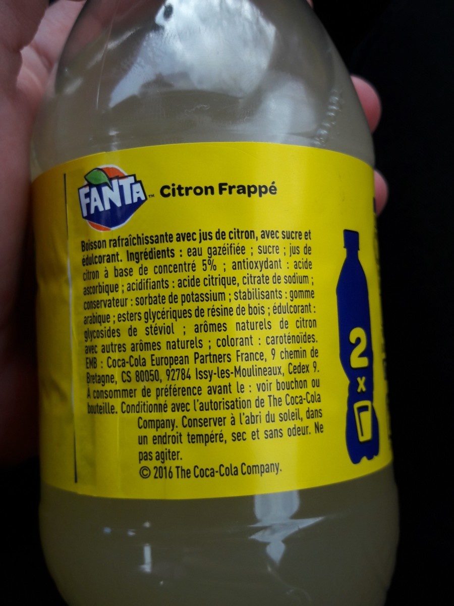 Fanta лимон 500мл - Ingrédients