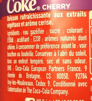 Cherry goût original, saveur cerise - Zutaten - fr