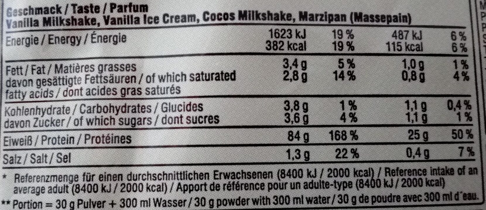 Whey saveur vanille crème glacée - حقائق غذائية - fr