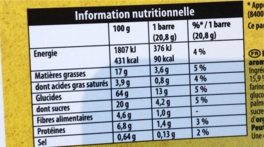 Test grany amande - Nutrition facts - fr