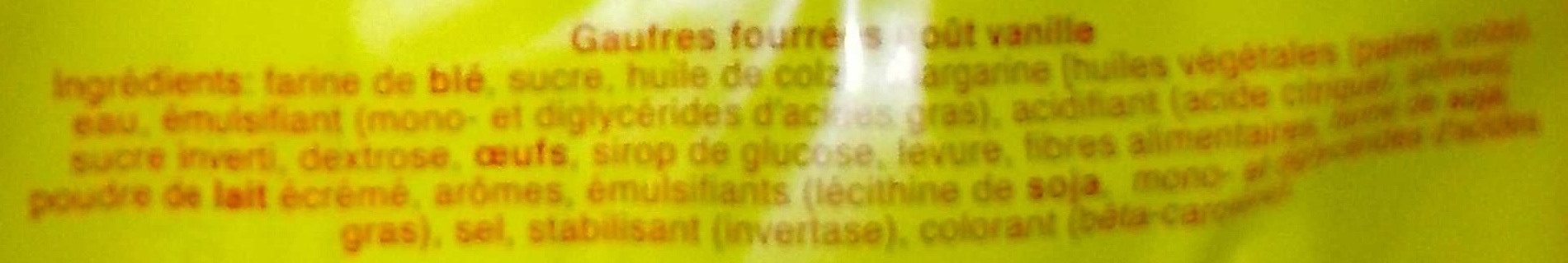 Gaufres Fourrées goût Vanille - Ingredients - fr