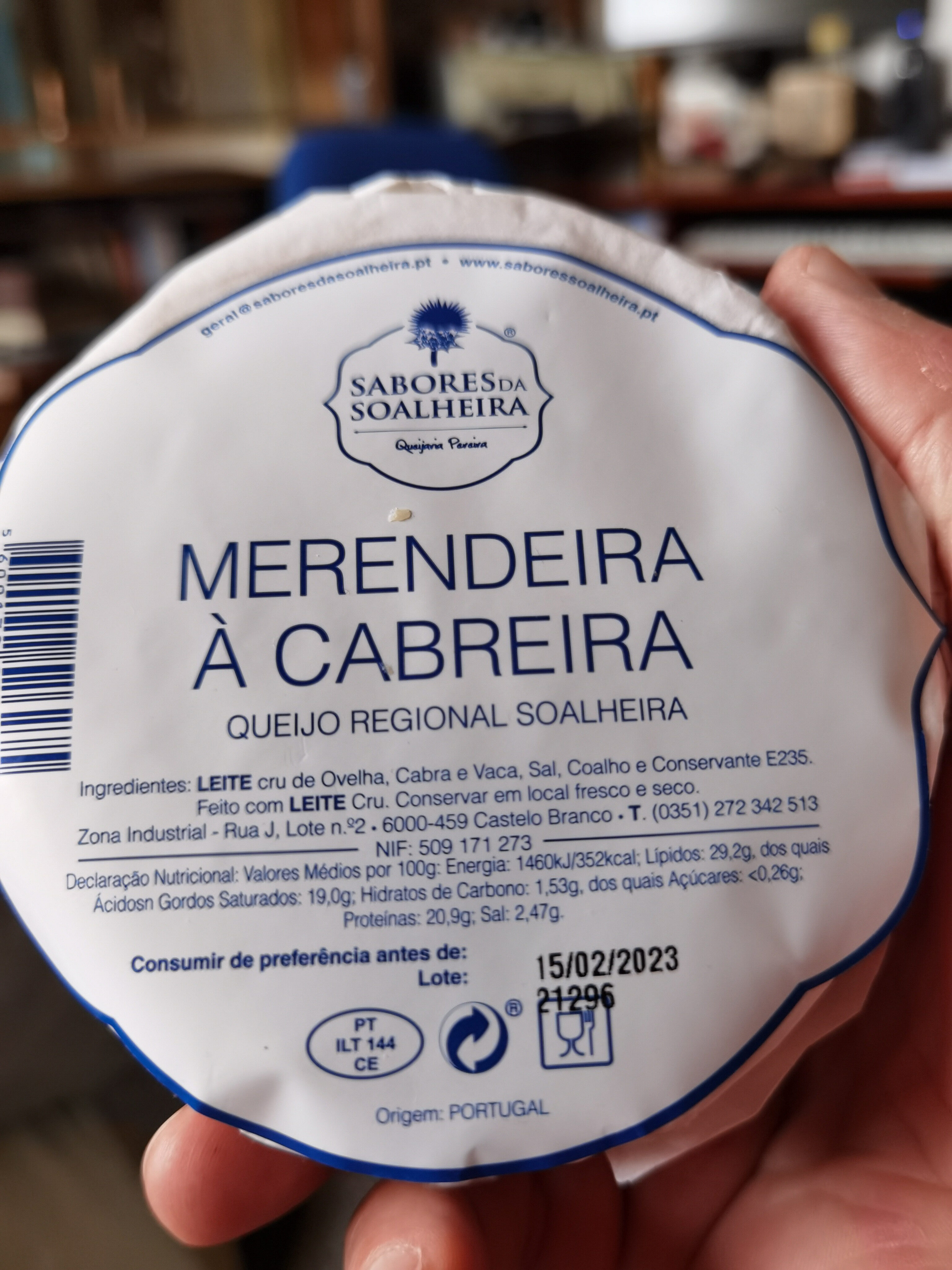 Merendeira à Cabreira - Tableau nutritionnel - pt