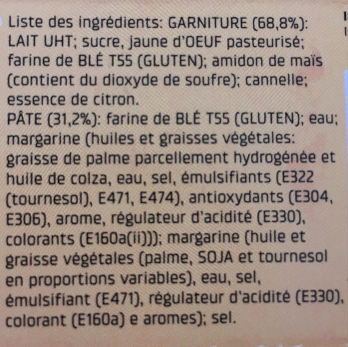 Pastéis de nata - Ingredients - fr