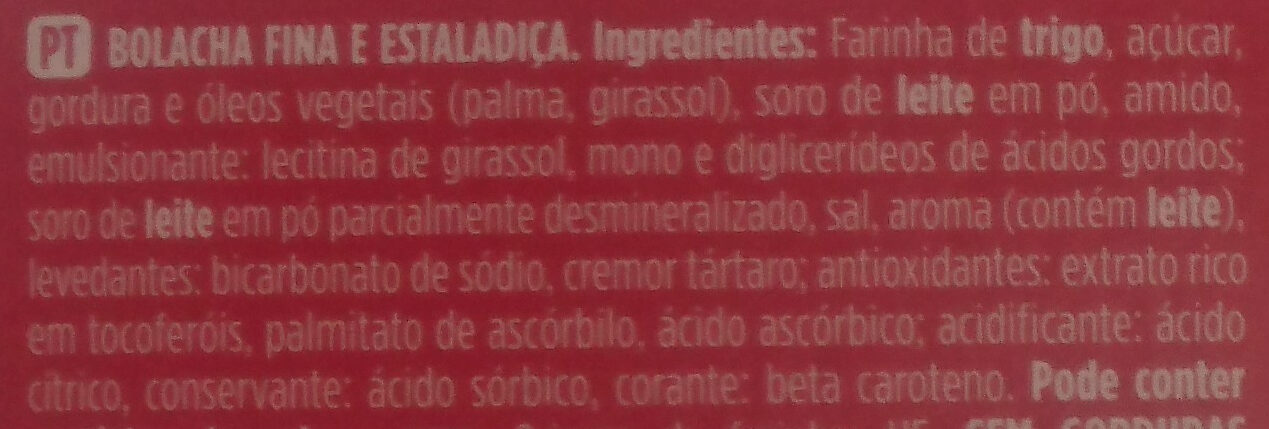 Belgas - Ingredientes - pt