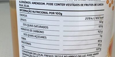Manteiga de Amendoim - Dados nutricionais