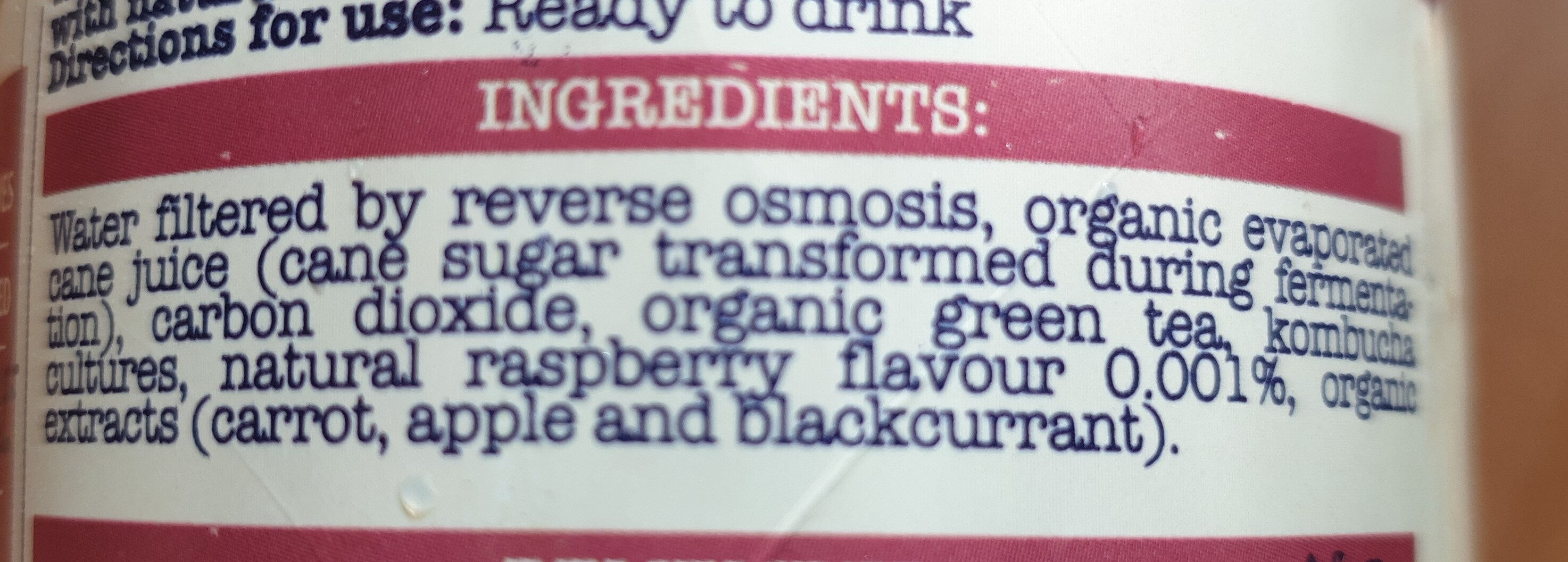 Legendary Fermented Drink California Raspberry - Ingredients