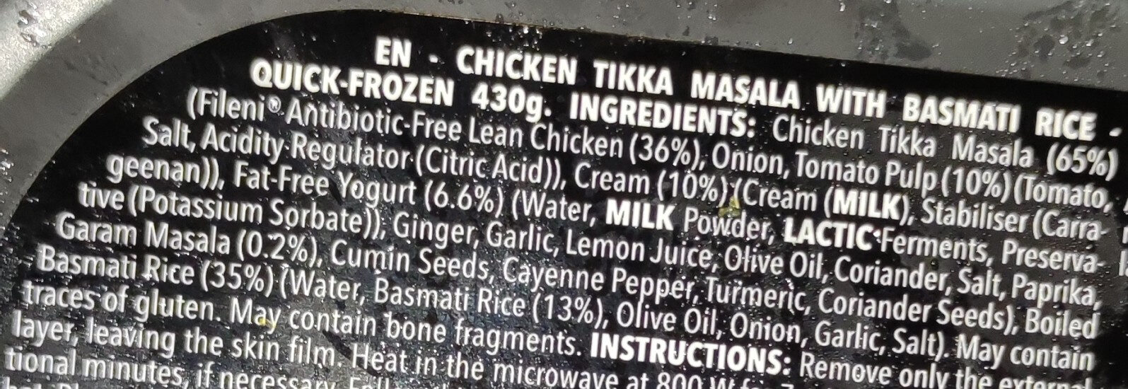 High protein chicken tikka masala - Ingrédients