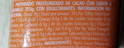 Sirope Choco Caramel - Informació nutricional - es