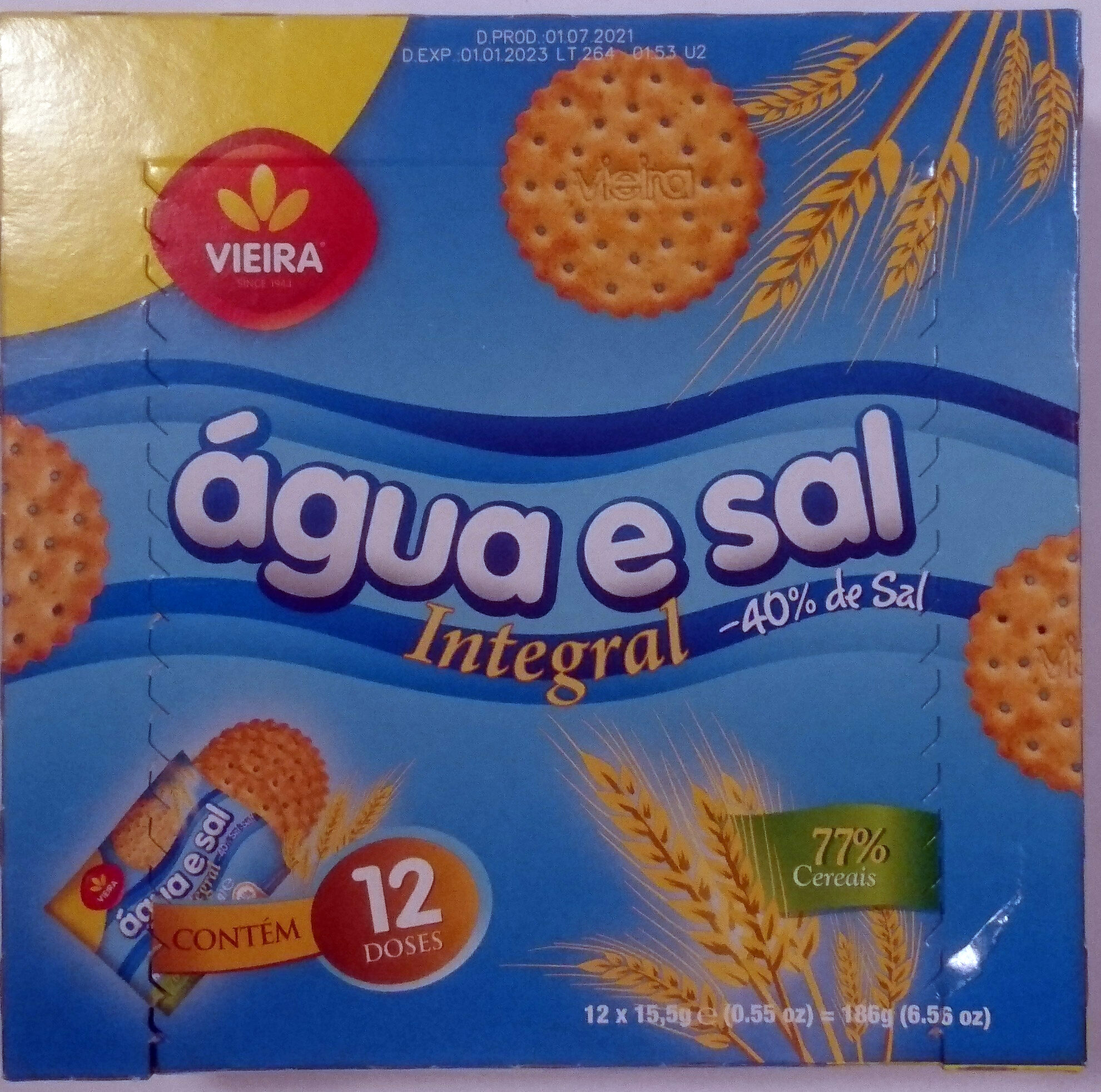 Bolacha água e sal integral -40% sal - Product - pt