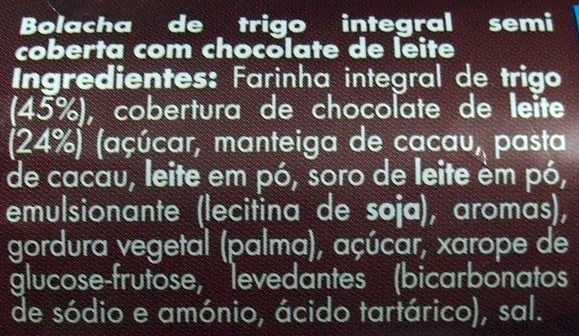 Bolacha digestiva com chocolate - Ingredients - pt