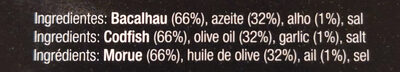 Bacalhau em azeite e alho - Ingredients - pt