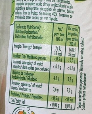 Vital mangue orange - حقائق غذائية - fr
