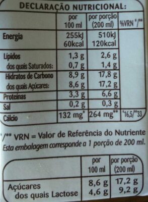 Galão - Tableau nutritionnel - pt