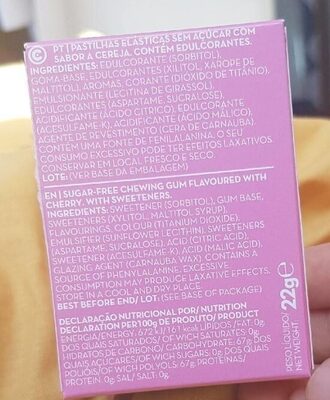Pastilhas Elásticas - Nutrition facts - pt