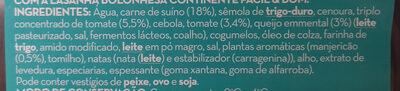Lasanha Bolonhesa - Ingredients - pt