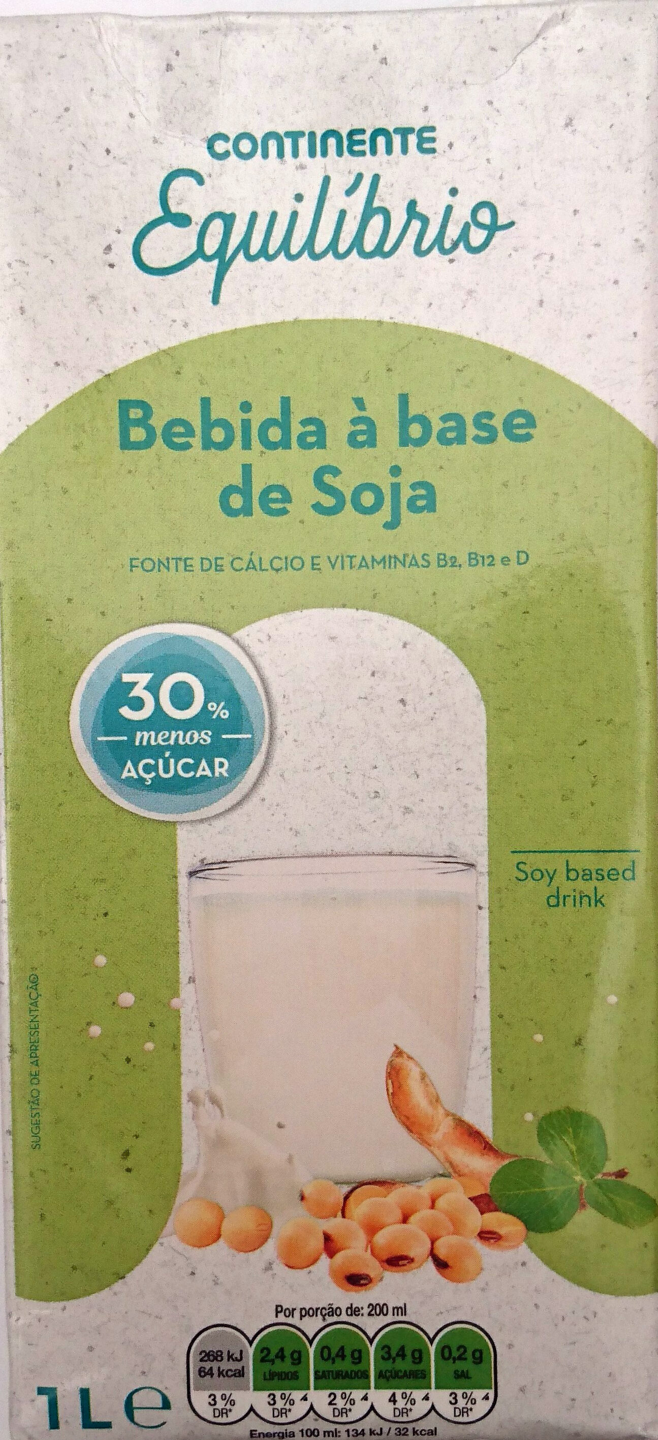 Bebida à base de Soja, 30% menos Açúcar - Product - pt