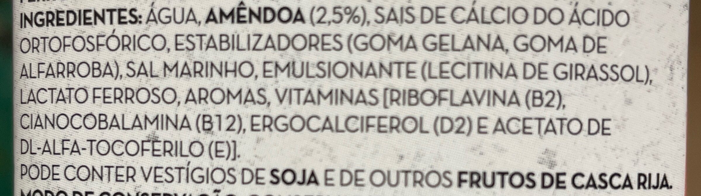 Bebida de Amêndoa - Ingredients - pt