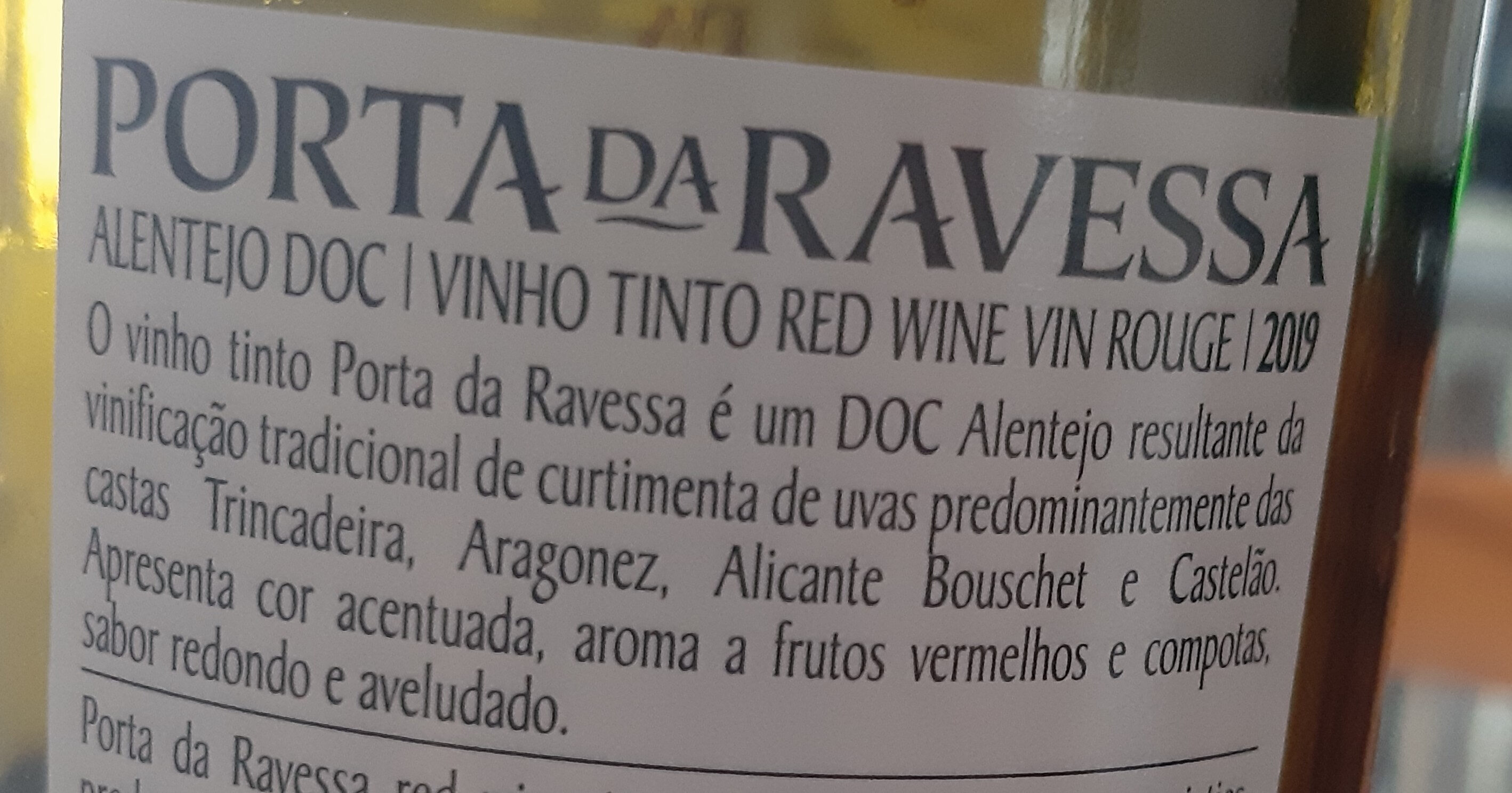 vinho tinto - Ingredienser - pt