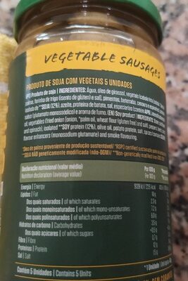 Vegetable sausages - Dados nutricionais - en