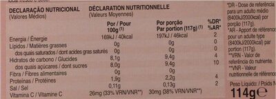 Gélatine goût fraise - Nutrition facts - fr