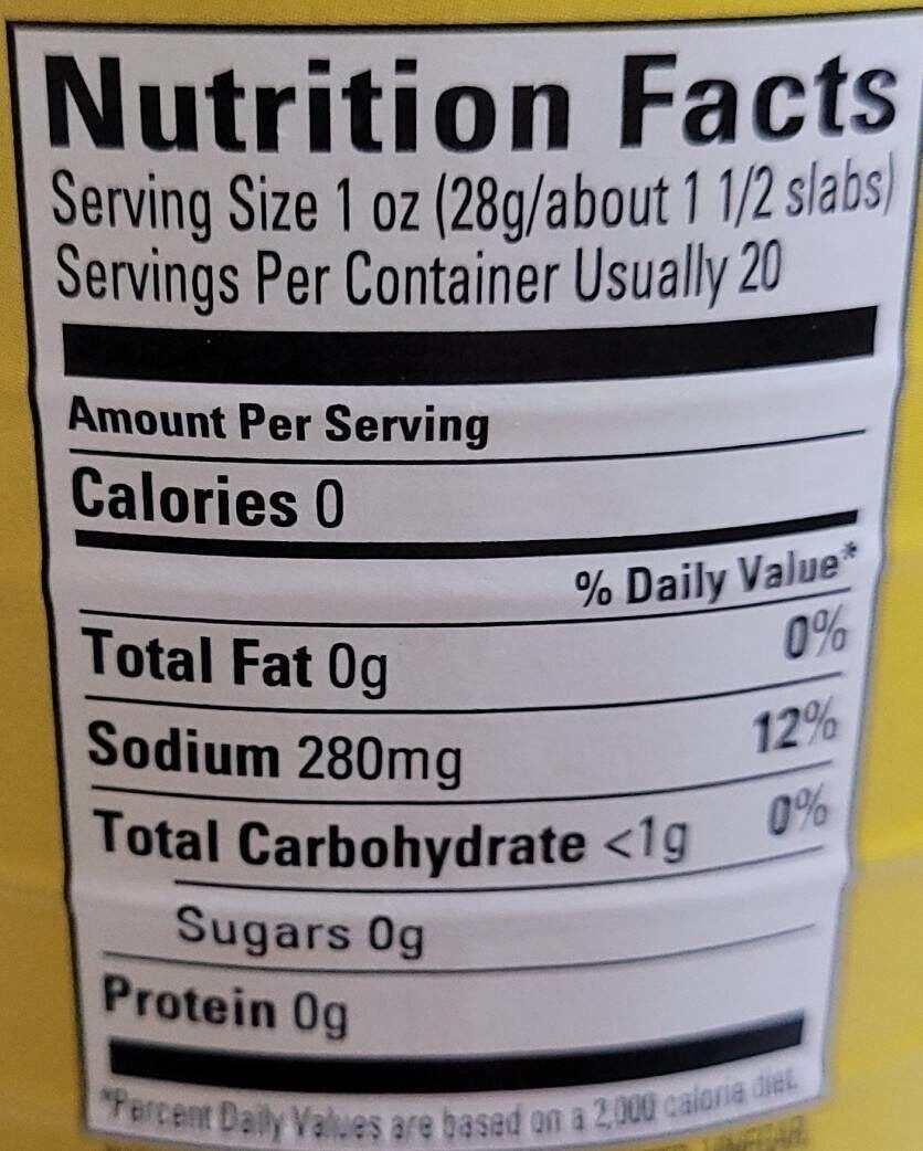 Kosher Dill - Nutrition facts